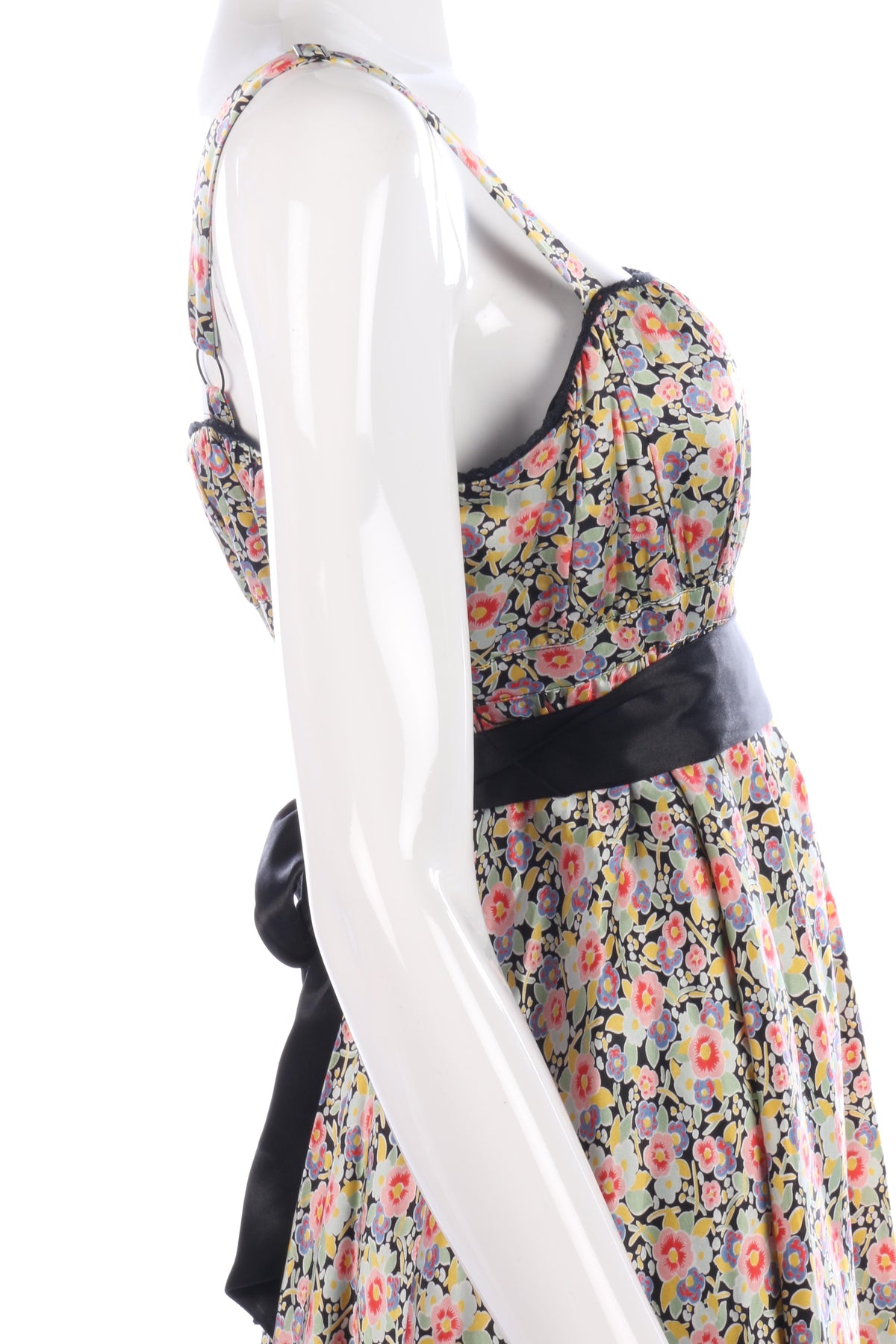 Linea Dress 100% Silk Floral Pattern Lined Stunning Size 14 - Ava & Iva