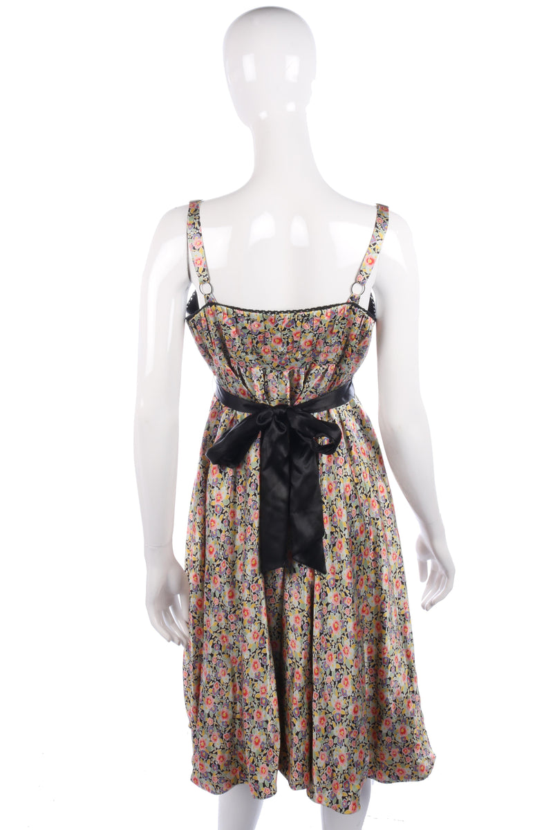 Linea Dress 100% Silk Floral Pattern Lined Stunning Size 14 - Ava & Iva