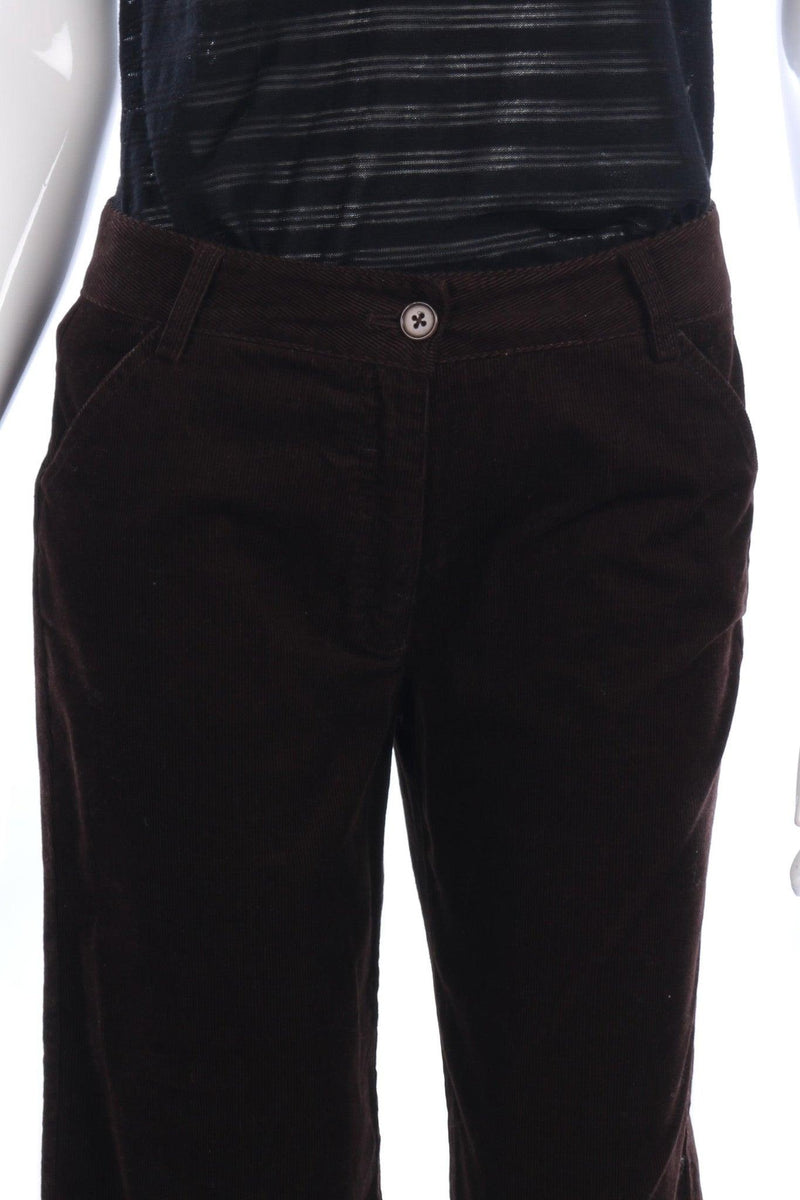 LK Bennett dark brown cord trousers labelled size 8 - Ava & Iva