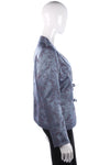 Chinese Style Satin Look Evening Jacket Dragn and Bamboo Pattern Grey Size 14 - Ava & Iva