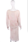 Silk chiffon pink beaded skirt and top size M/L - Ava & Iva