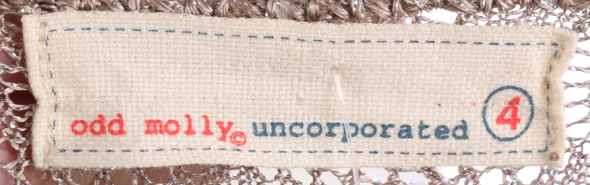 Odd Molly Cardigan Metallic Rose Gold Size M - Ava & Iva