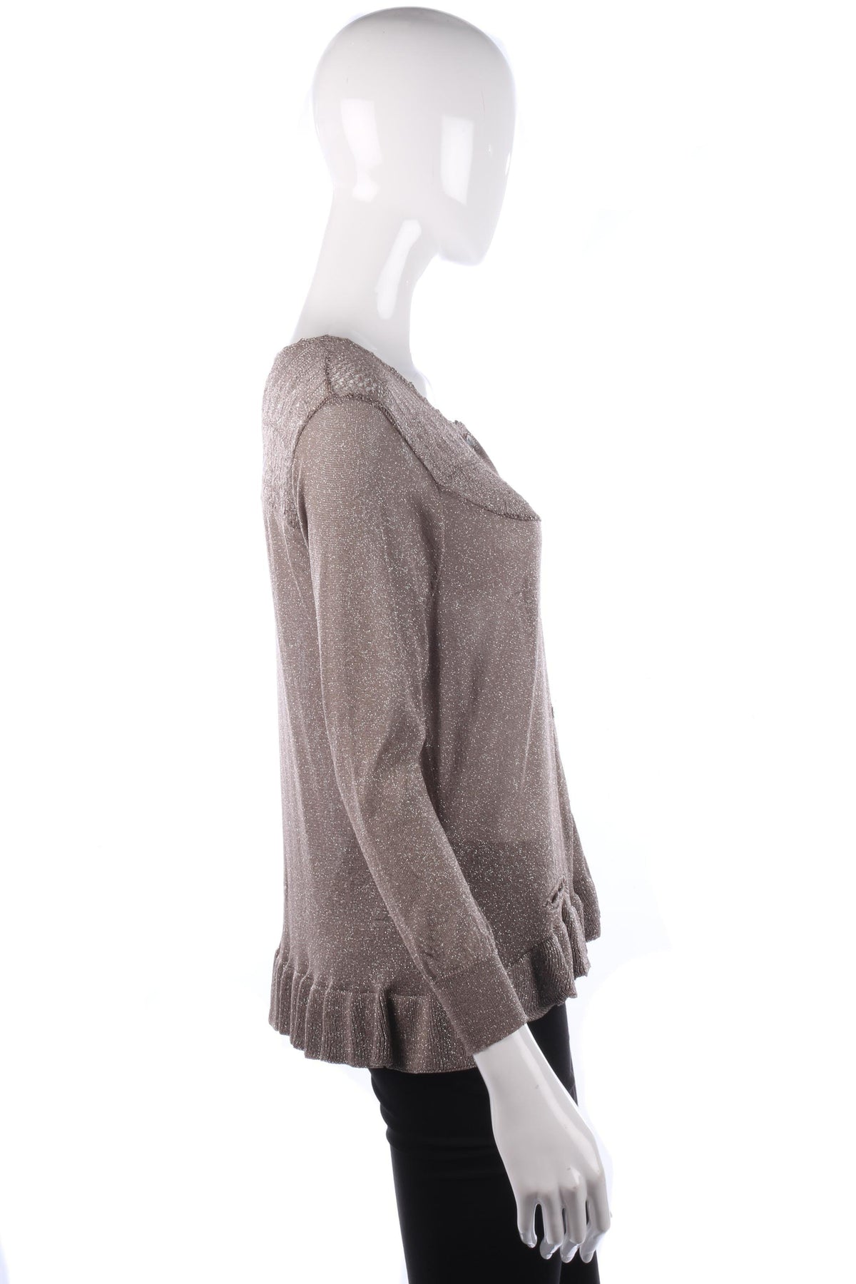 Odd Molly Cardigan Metallic Rose Gold Size M - Ava & Iva