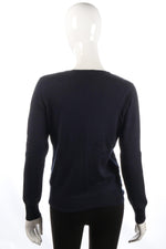 Cotswold Collections Silk and Cashmere Dark Blue Jumper with Sequins Size 8 - Ava & Iva