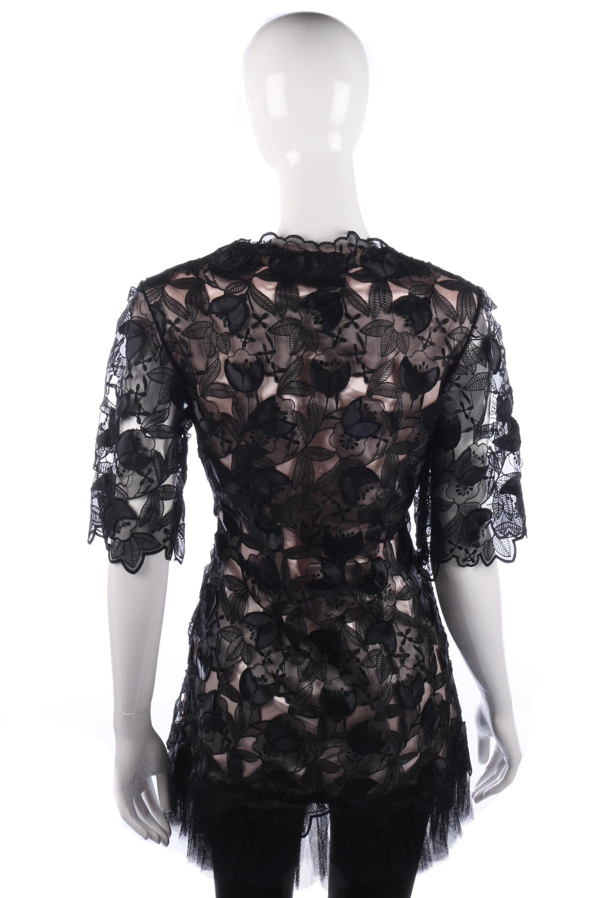 Madame De Ferry black and pink cutout evening jacket - Ava & Iva