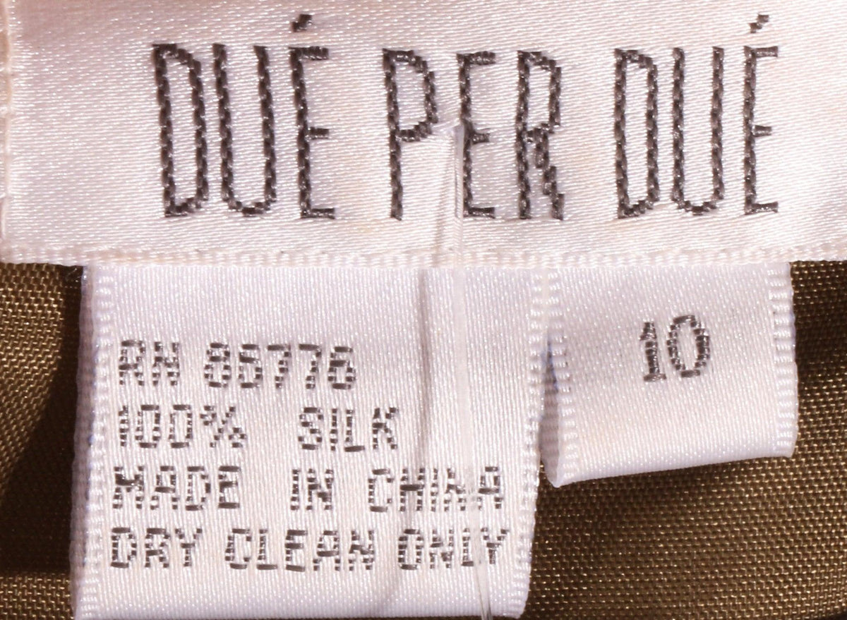 Due per Due silk dress green with black and white flowers size 10 label