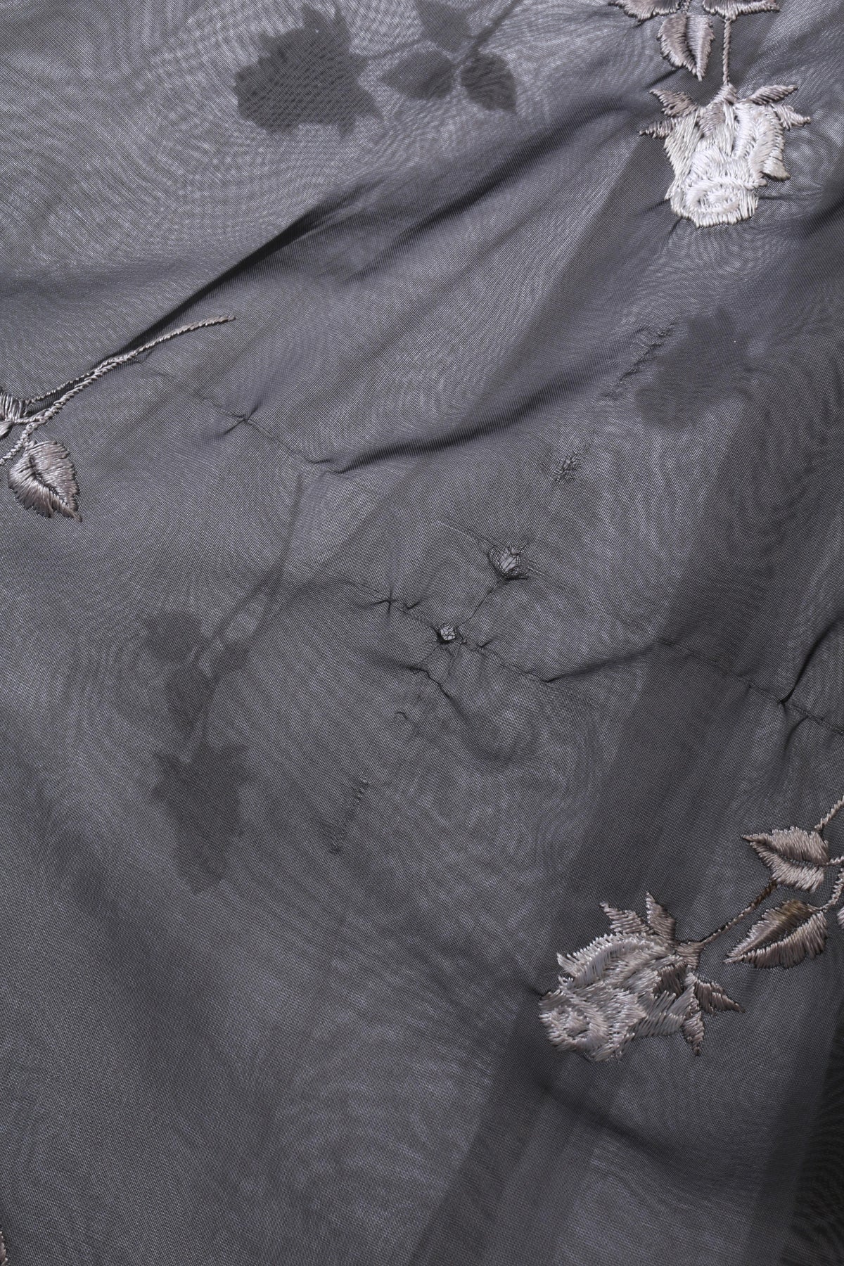 Fabulous vintage black ball gown with white floral embroidery - Ava & Iva