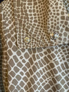 Armani Collezioni Cotton Cream & Taupe Long Sleeved Swing Coat UK Size 14 - Ava & Iva