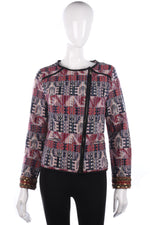Amichi Woven Jacket Multi Coloured Aztec Style Design Size M - Ava & Iva