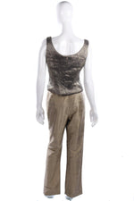 Beatrice Von Tresckow 100% Silk Top and Trousers Sage Green UK 10 - Ava & Iva