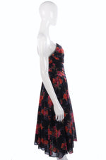 Vintage Laura Ashley fine cotton strapless dress size 14 - Ava & Iva
