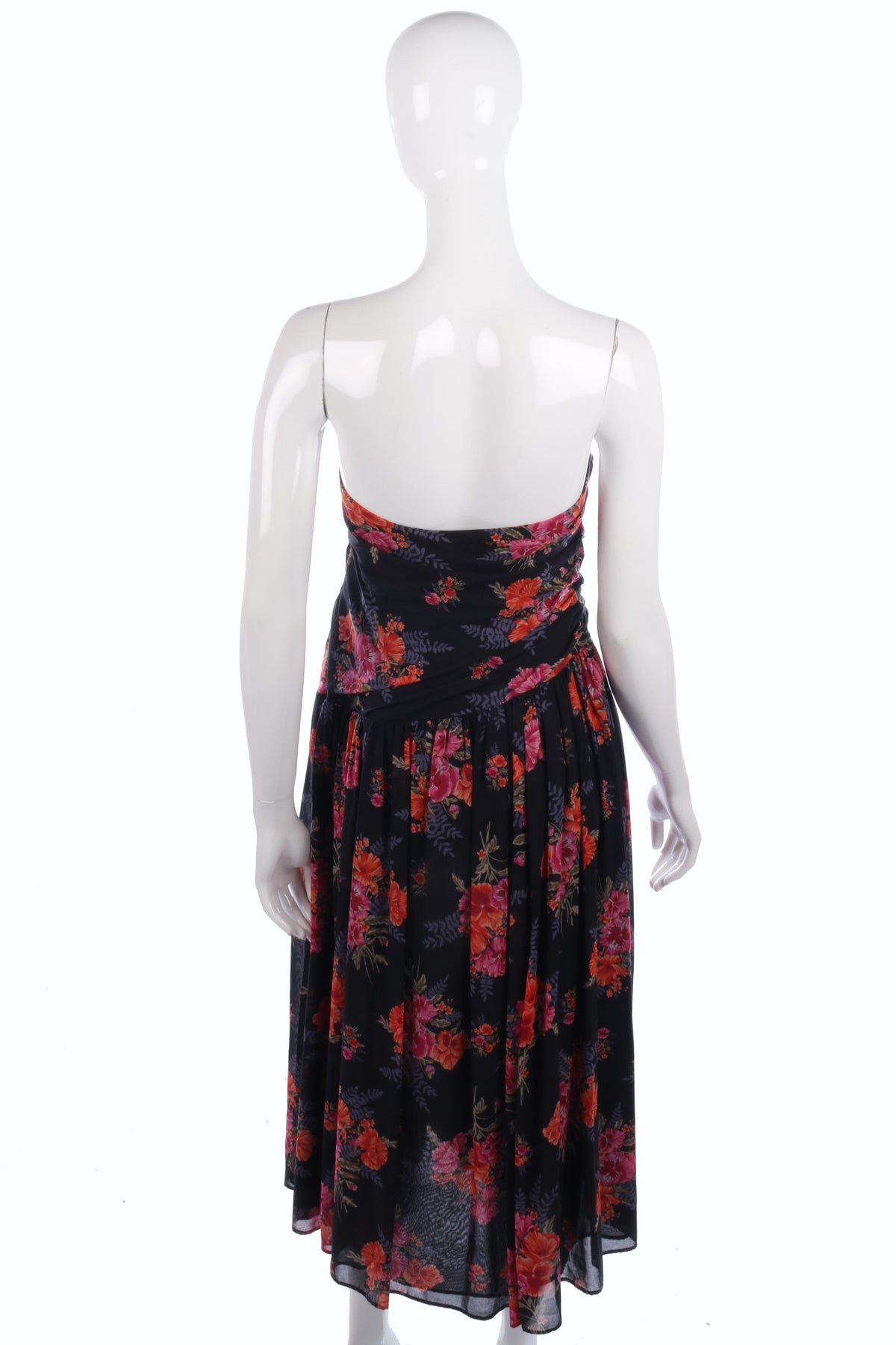 Vintage Laura Ashley fine cotton strapless dress size 14 - Ava & Iva