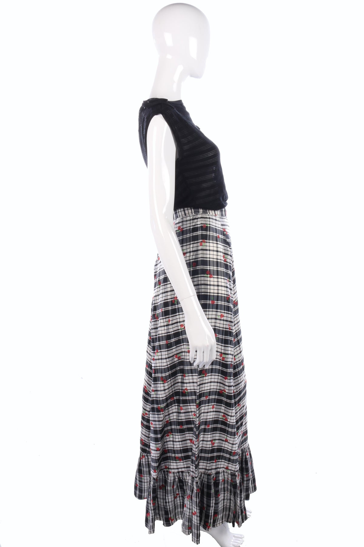 Vintage 1960's Dolly Rockers black and white checked skirt size S - Ava & Iva