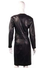 Jaeger leather dress with button detail  back