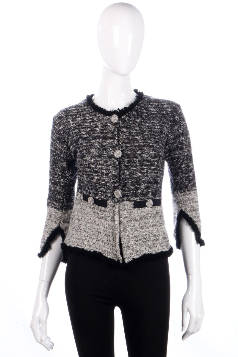 Black and grey woven cardigan size S