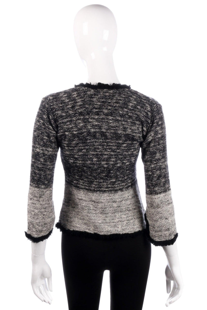 Black and grey woven cardigan size S back