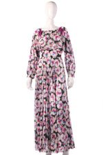 Tricosa black and pink floral maxi dress 