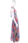 Peter Barro blue floral backless dress size M - Ava & Iva