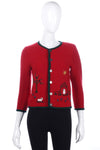 Lanamoden red cardigan with embroidery size 6/8