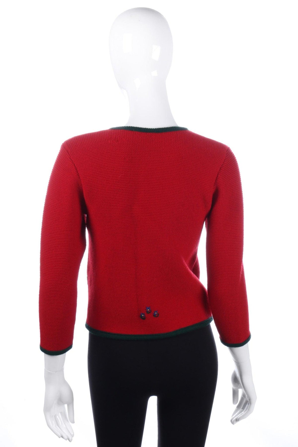 Lanamoden red cardigan with embroidery size 6/8 back