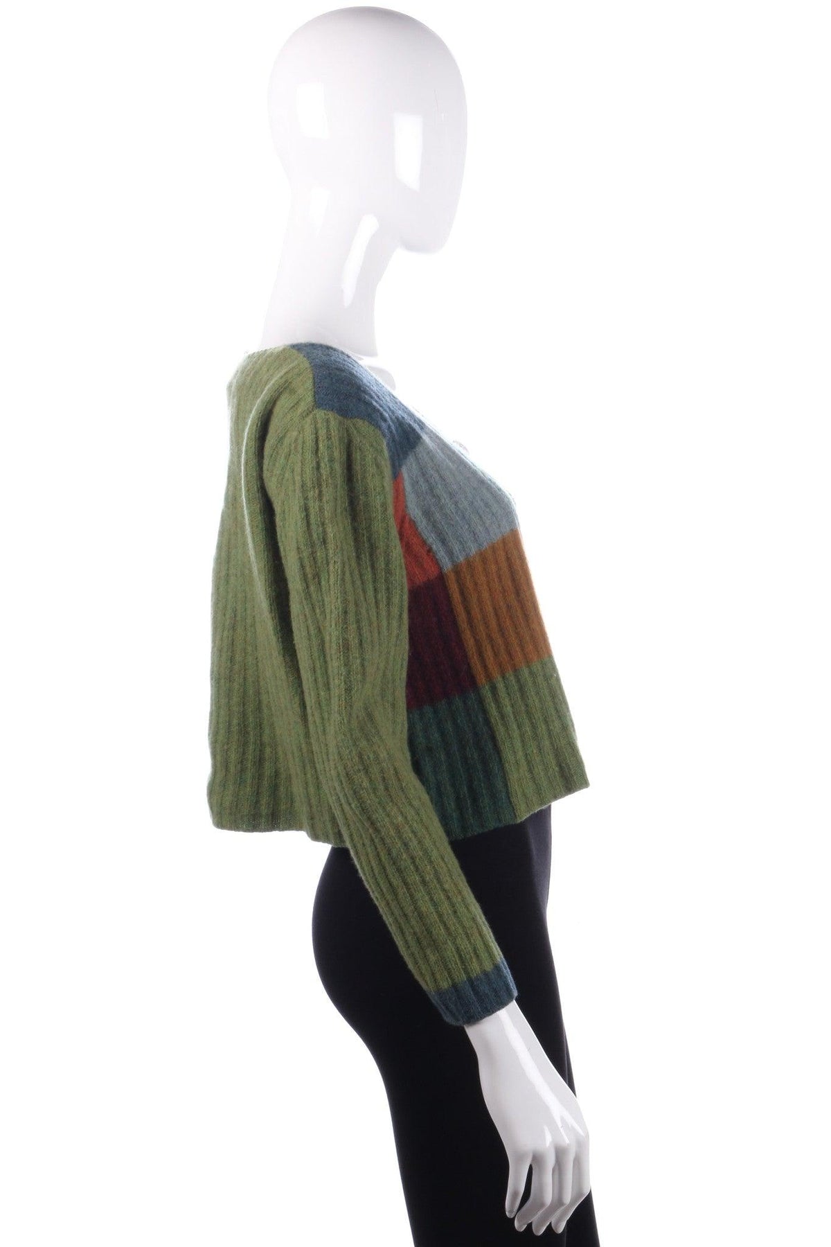 Green checked cardigan size 10/12 side