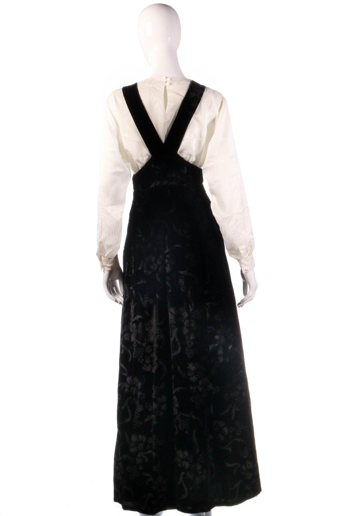 Vintage 70's embossed velvet pinafore back