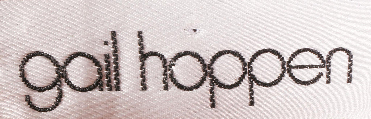 Gail Hoppen multi coloured strapless dress label