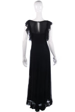 Couture Couture black silk chiffon designer dress size S/M - Ava & Iva