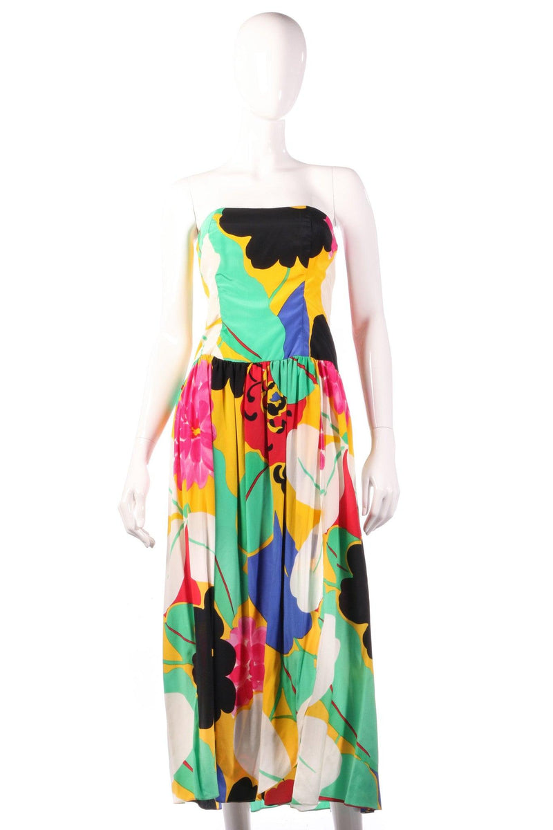 Gail Hoppen multi coloured strapless dress