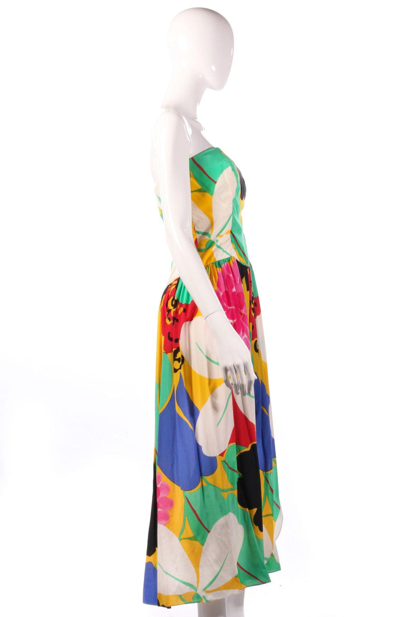 Gail Hoppen multi coloured strapless dress side