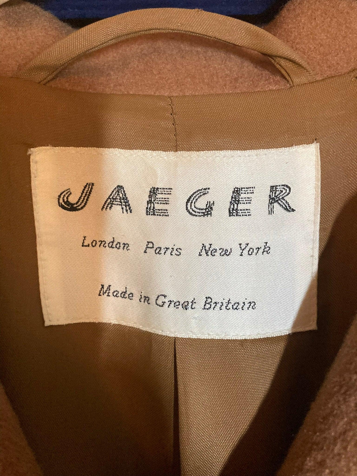 Jaeger Camel Hair Caramel Long Sleeved Coat UK Size 18 - Ava & Iva