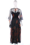 Vintage black floral gown size S/M - Ava & Iva