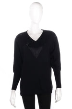 Black jumper with beaded neckline size S 