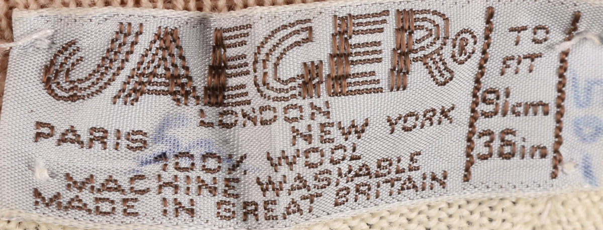 Jaeger cream and brown striped jumper size M label