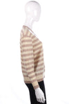 Jaeger cream and brown striped jumper size M side