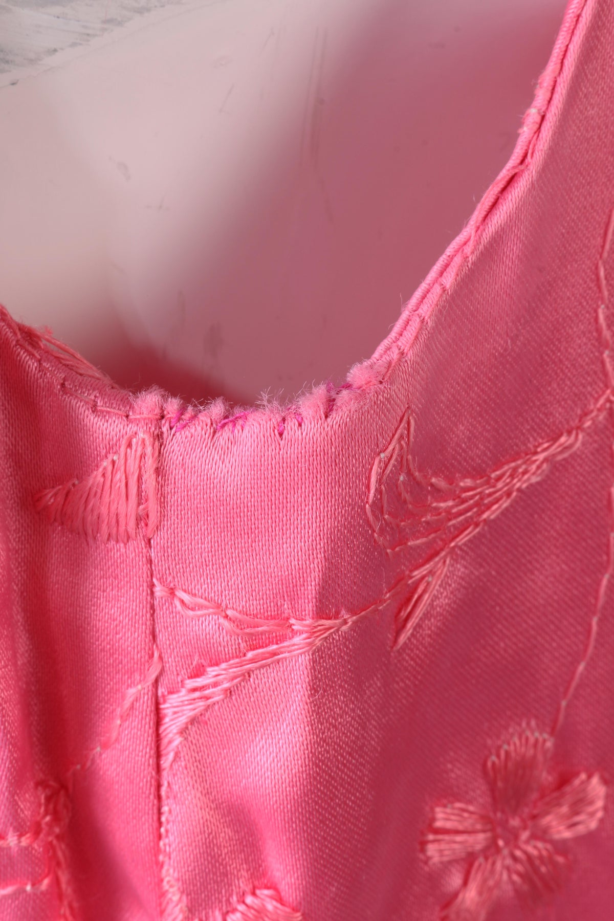 1960s pink embroidered mini dress size S - Ava & Iva
