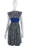 1950s vintage blue and green dress size S - Ava & Iva