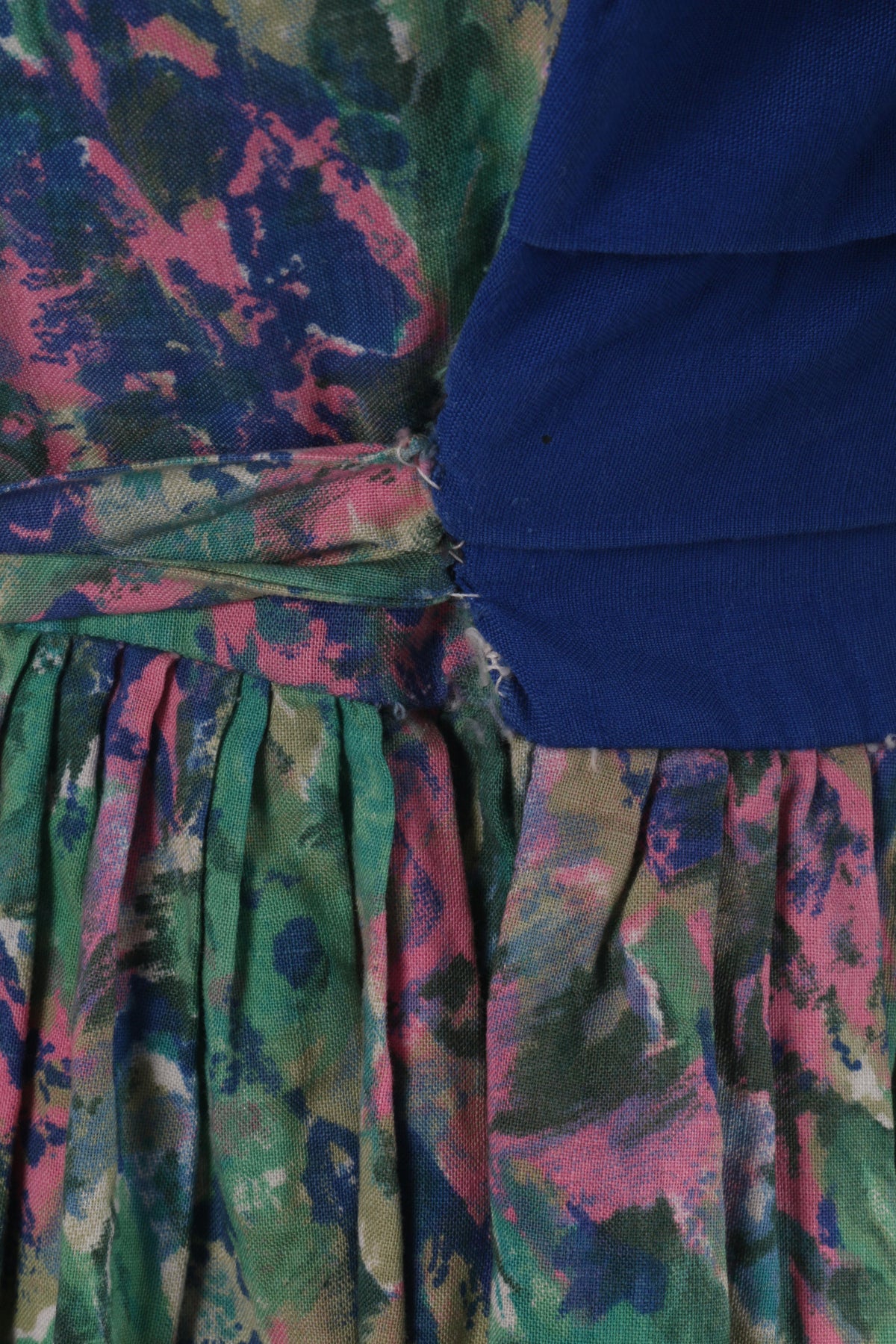 1950s vintage blue and green dress size S - Ava & Iva
