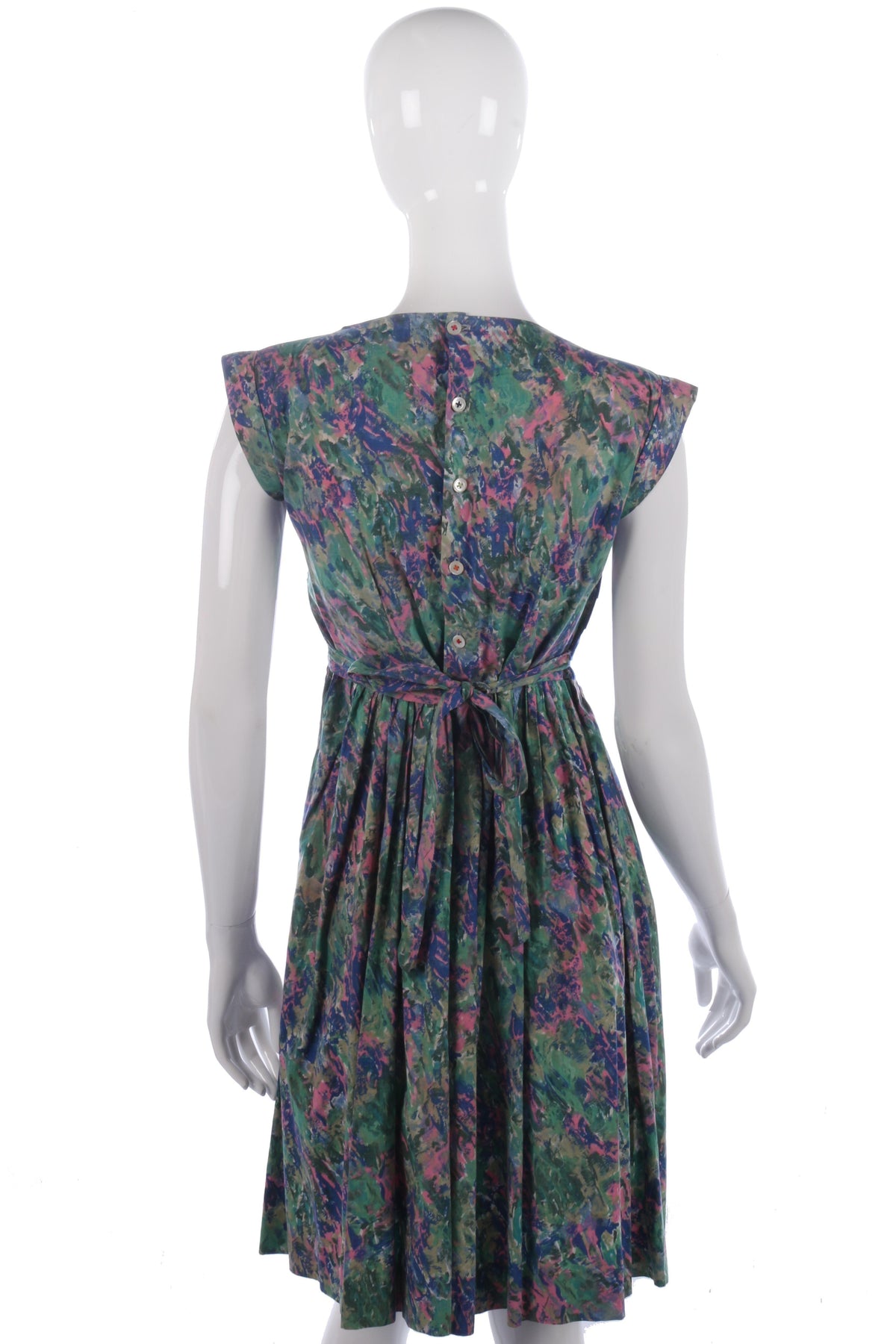 1950s vintage blue and green dress size S - Ava & Iva