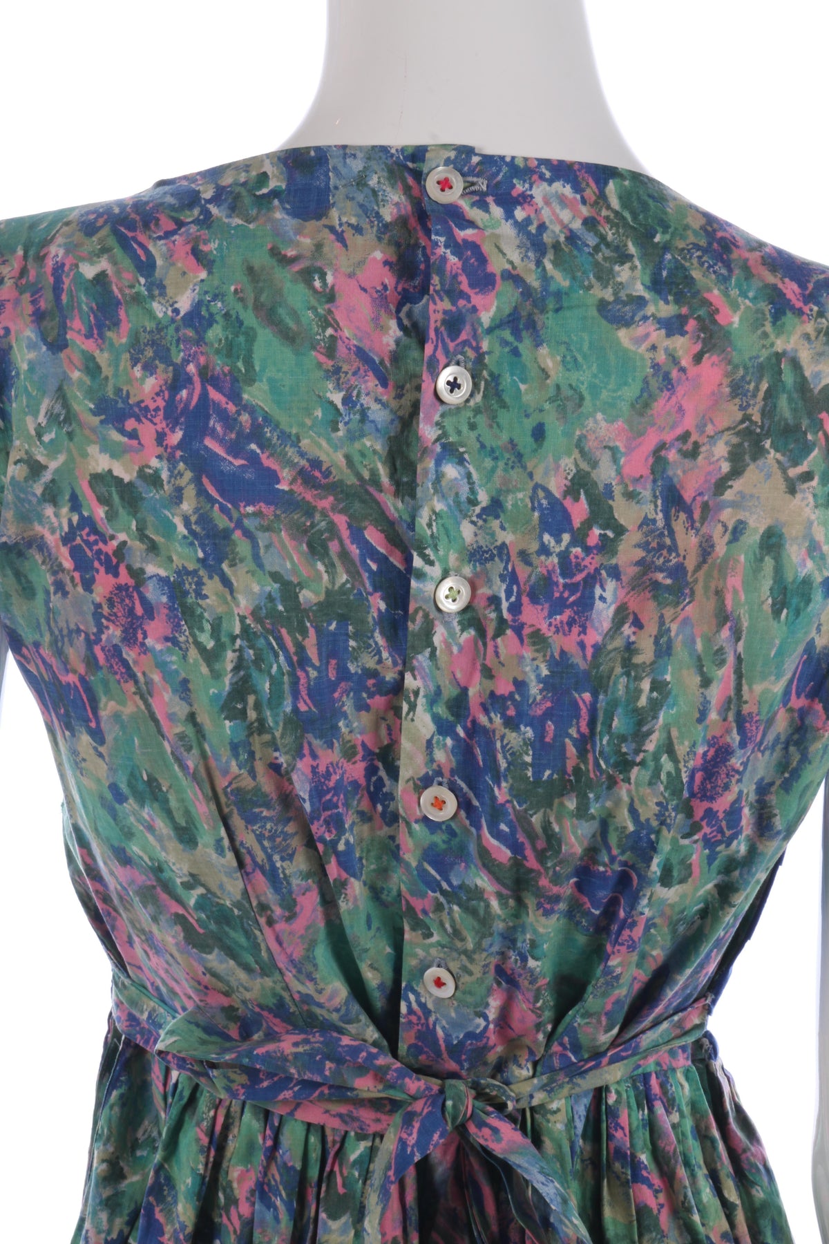 1950s vintage blue and green dress size S - Ava & Iva