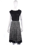 Renato Nucci Skirt Linen Black and Silver Patter with Beads Size UK 10 - Ava & Iva