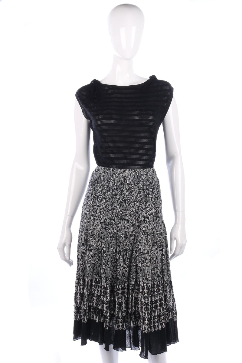 Renato Nucci Skirt Linen Black and Silver Patter with Beads Size UK 10 - Ava & Iva