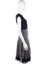 Renato Nucci Skirt Linen Black and Silver Patter with Beads Size UK 10 - Ava & Iva