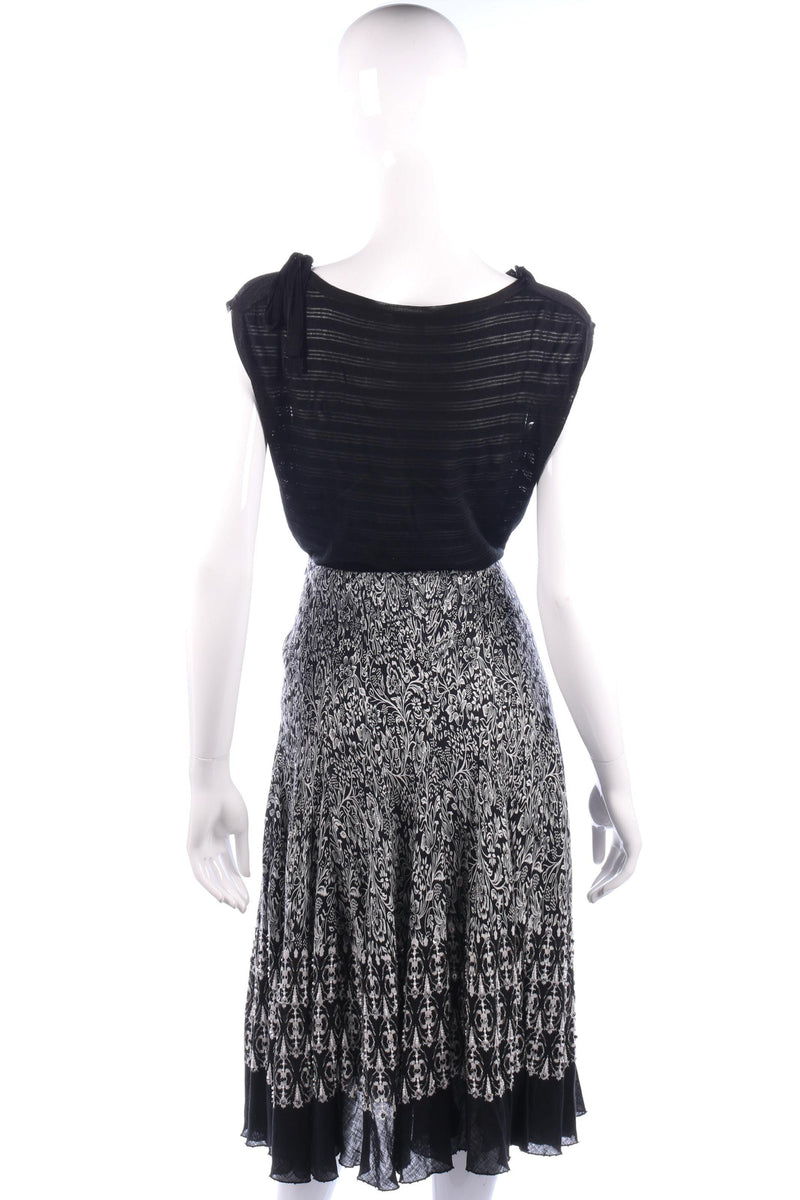 Renato Nucci Skirt Linen Black and Silver Patter with Beads Size UK 10 - Ava & Iva