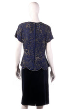 Serenade silk beaded top and velvet skirt size 16 back