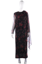 Vintage Jean Allen 1970's black floral dress size M/L - Ava & Iva
