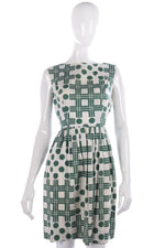 Cotton vintage 1950/s green and white dress size 10 - Ava & Iva