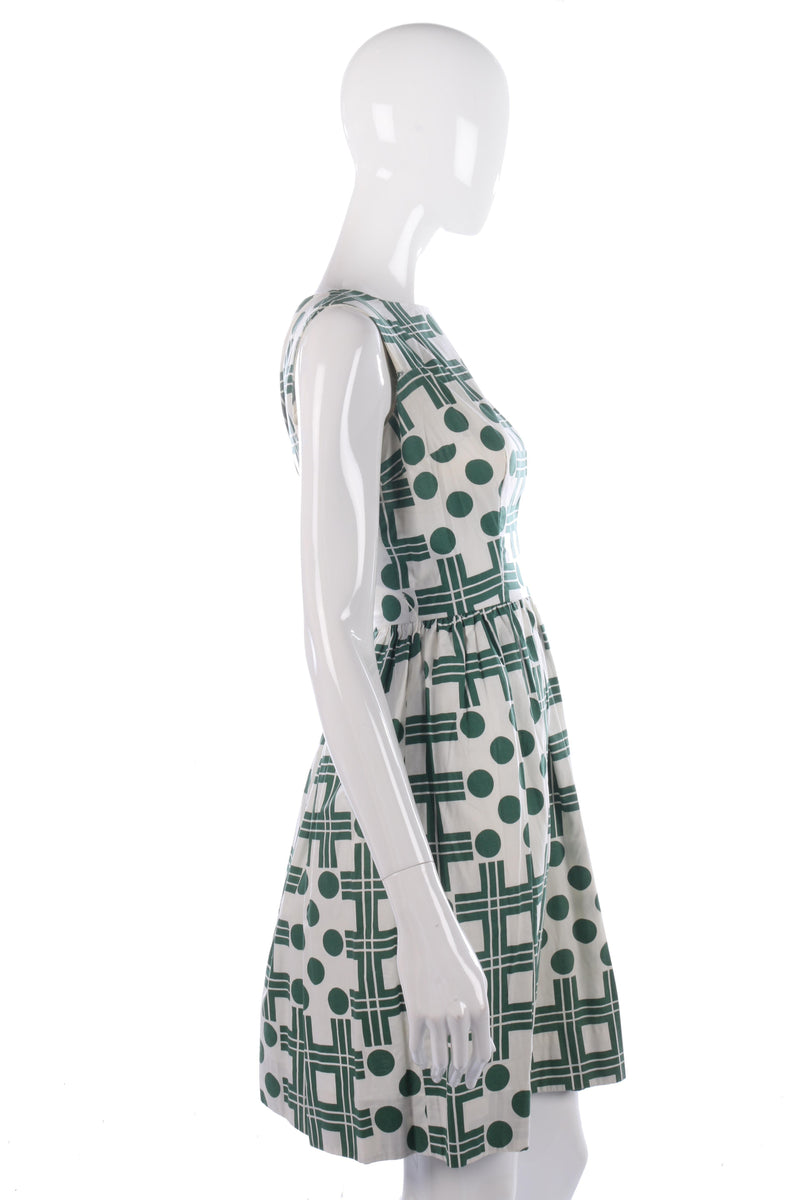 Cotton vintage 1950/s green and white dress size 10 - Ava & Iva