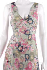 Nougat silk chiffon summer green dress size S - Ava & Iva