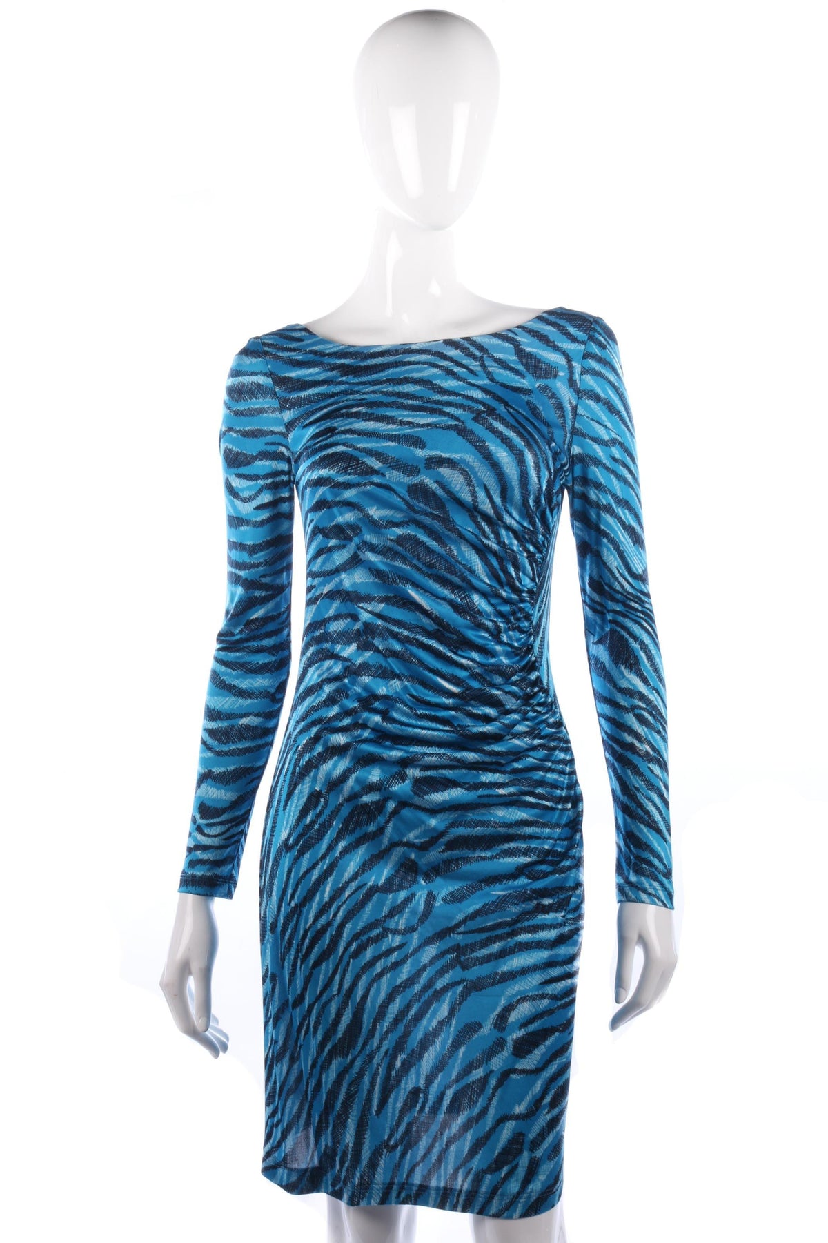 Fabulous L.K.Bennett Blue Animal Print Dress Size 10 - Ava & Iva